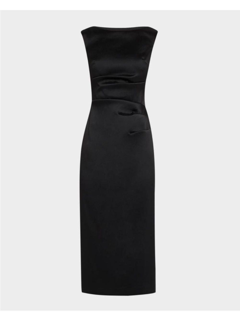 Aidan Mattox Black Strapless Sculpted Midi Dress